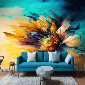 "Modern Abstract Floral Oil Texture Wallpaper for Home Interiors"