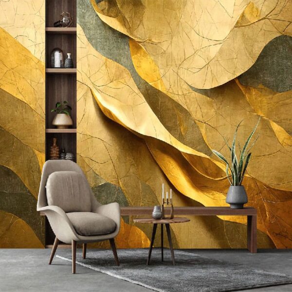 "3D Gold Texture Abstract Luxury Wallpaper" - Image 6