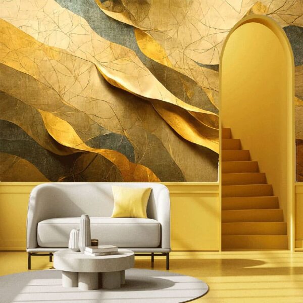 "3D Gold Texture Abstract Luxury Wallpaper" - Image 5