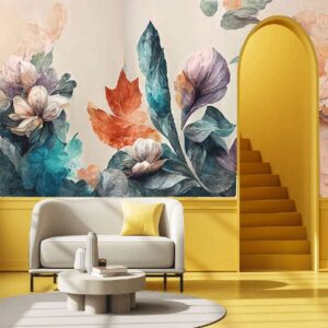 "Fall Bouquet Oil Painting Wallpaper – Elegant and Artistic Wall Decor"