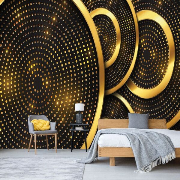 "Luxury Gold Glitter Circle Wallpaper" - Image 6