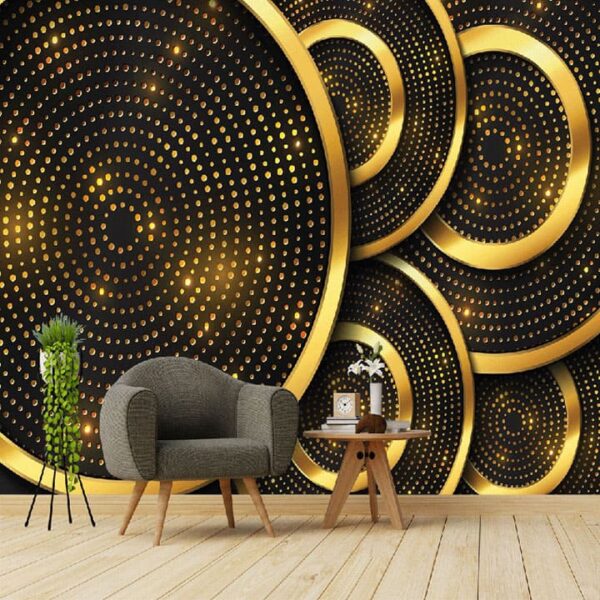 "Luxury Gold Glitter Circle Wallpaper" - Image 4