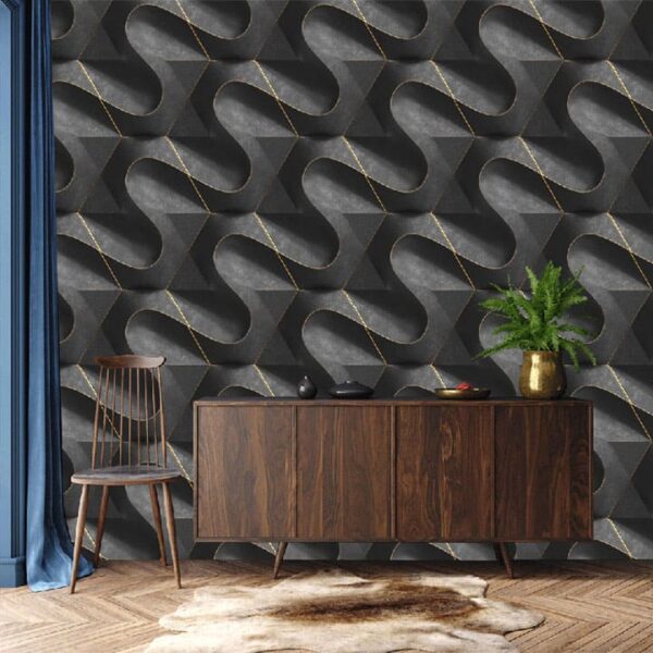 "Luxury Black Stone & Gold Wallpaper Design" - Image 4