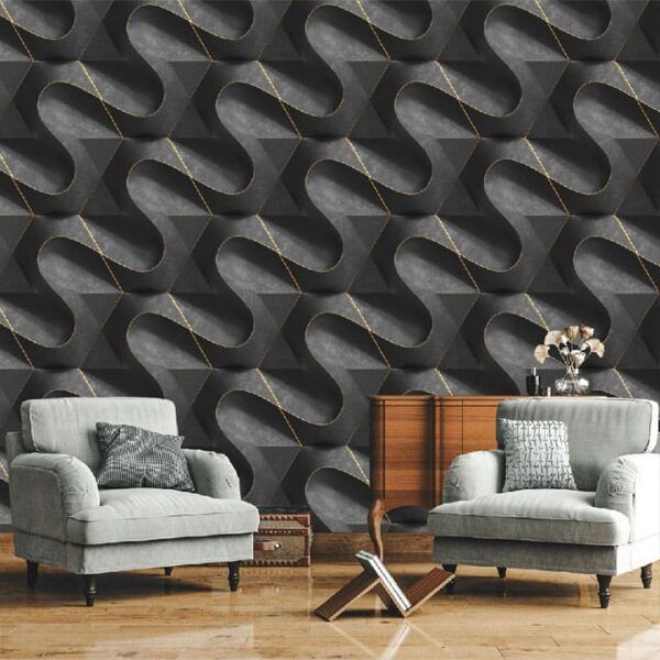 "Luxury Black Stone & Gold Wallpaper Design" - Image 3