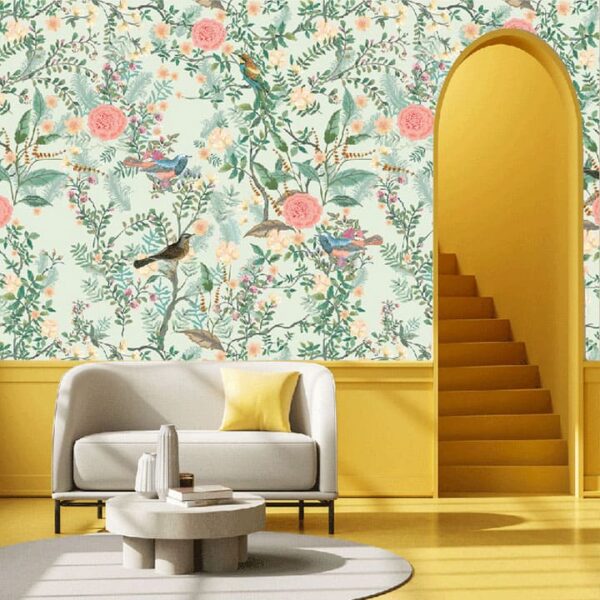 "Vintage Chinoiserie Garden Wallpaper" - Image 6