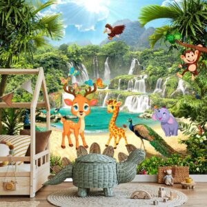 "Modern 3D Kids Room Wallpaper – Bright, Fun, and Unique"