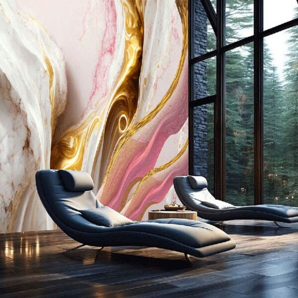 "UV Printed Pink Gold Marble Effect" - Image 5