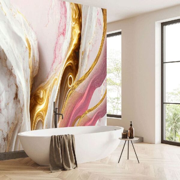 "UV Printed Pink Gold Marble Effect" - Image 4