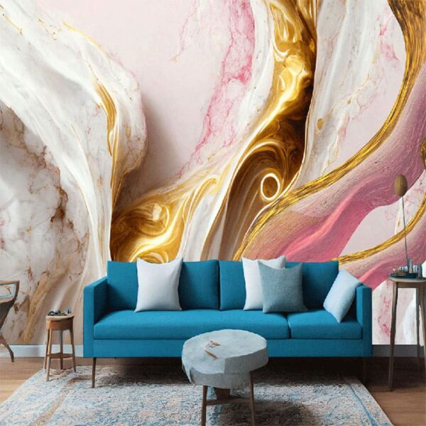 "UV Printed Pink Gold Marble Effect"