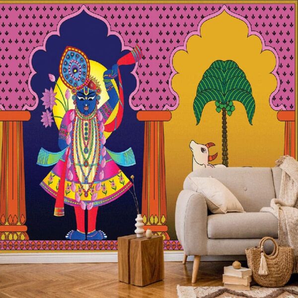 "Traditional Pichwai Shrinathji Wallpaper" - Image 5