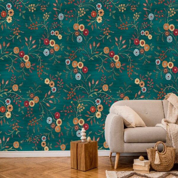 "Allover Floral Pichwai Pattern Wallpaper" - Image 6