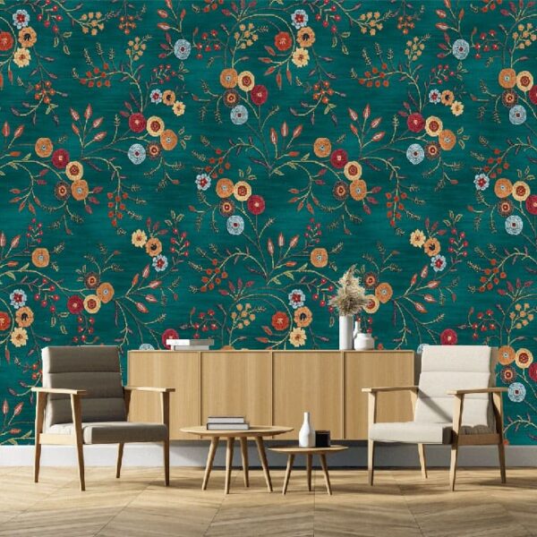 "Allover Floral Pichwai Pattern Wallpaper" - Image 5