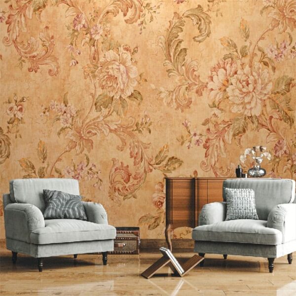 "Vintage Gold Baroque Pattern Wallpaper" - Image 3