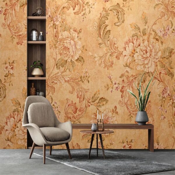 "Vintage Gold Baroque Pattern Wallpaper" - Image 2