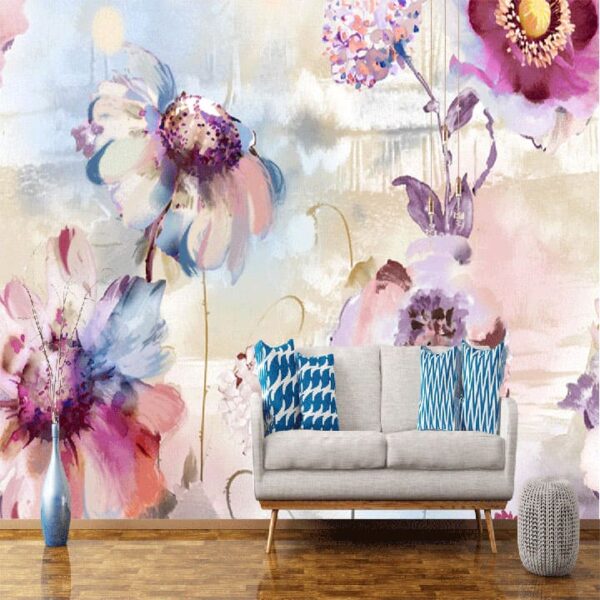 "Watercolor Paisley Abstract Flower Wallpaper" - Image 5