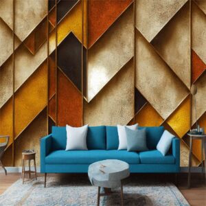 "Luxury abstract geometric banner with gold shapes wallpaper"