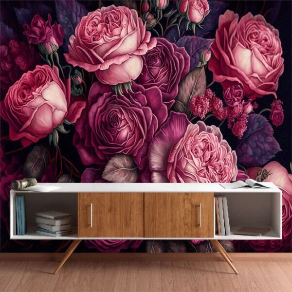 "Natural roses background wallpaper with blooming rose bouquet"