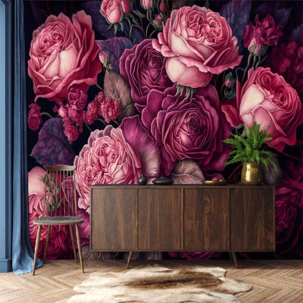 "Fresh Roses Bouquet Bloom Wallpaper for Interiors" - Image 5