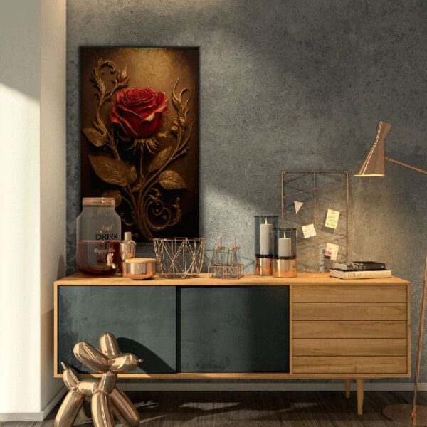 "Luxury Red Rose Canvas Art for Wall Decoration" - Image 3