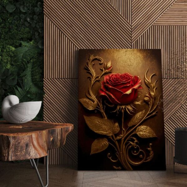 "Luxury Red Rose Canvas Art for Wall Decoration" - Image 7