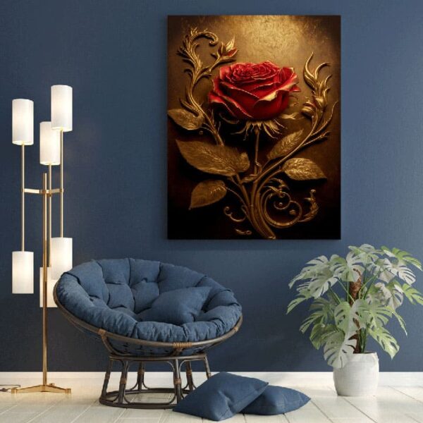 "Luxury Red Rose Canvas Art for Wall Decoration" - Image 6