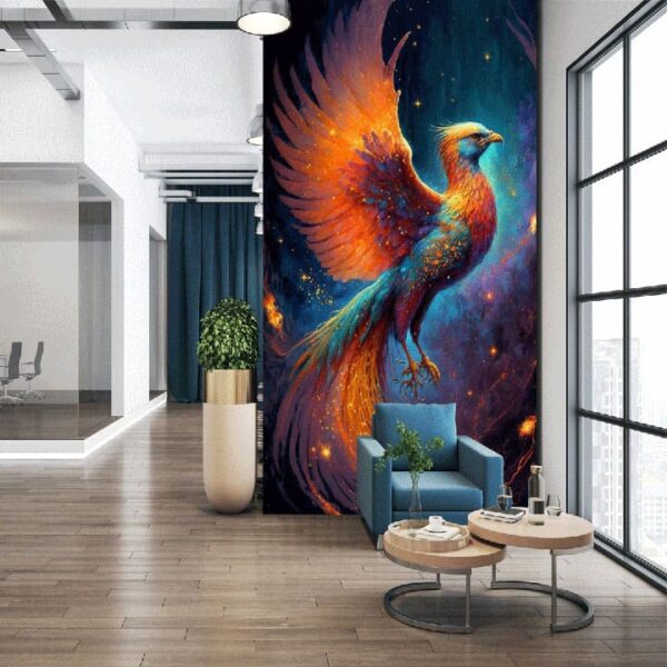 "Golden Phoenix Radiance Wall Art" - Image 4