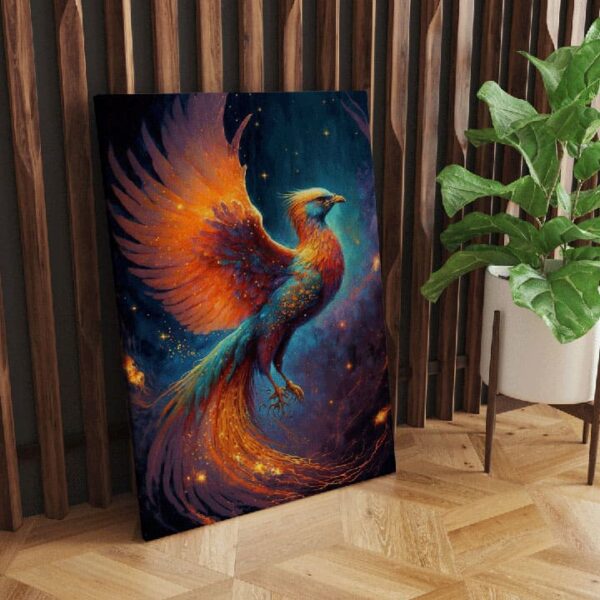 "Golden Glow Phoenix Art on Premium Canvas" - Image 7