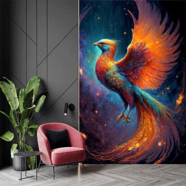 "Golden Phoenix Radiance Wall Art" - Image 3