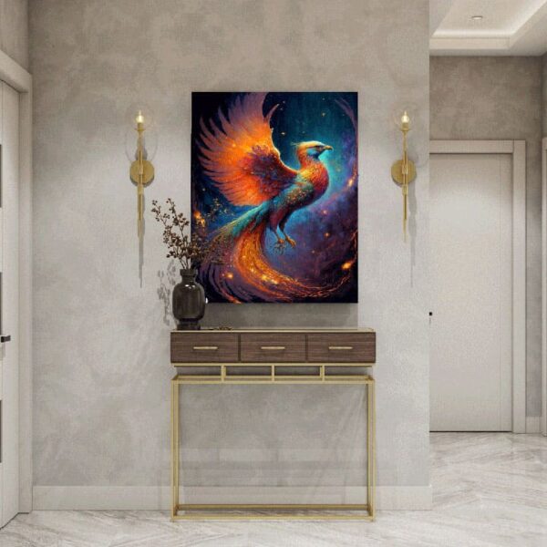 "Golden Glow Phoenix Art on Premium Canvas" - Image 5