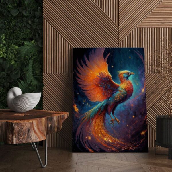 "Golden Glow Phoenix Art on Premium Canvas" - Image 2