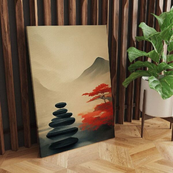 "Japanese Watercolor Landscape 3D Canvas Art" - Image 6