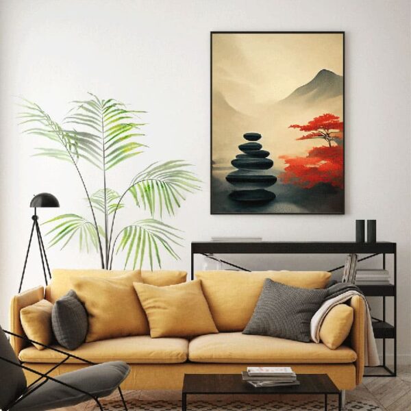 "Japanese Watercolor Landscape 3D Canvas Art" - Image 5