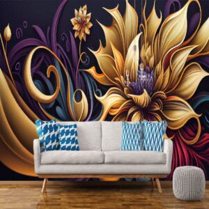 Abstract Floral Texture Wallpaper – Modern Wall Decor