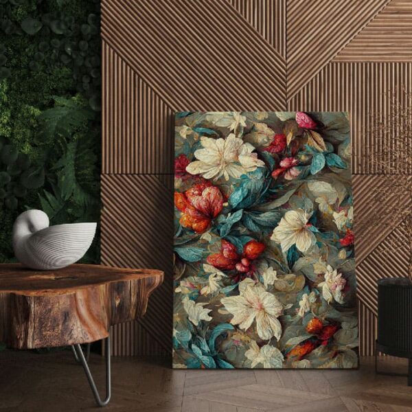 "Nature-Inspired Digital Floral Leaf Print Canvas" - Image 6