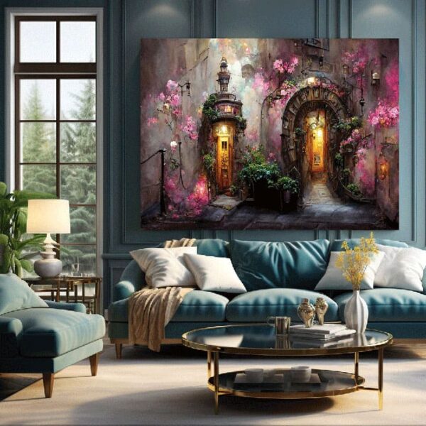 "Fantasy Cityscape with Enchanted Doors" - Image 6