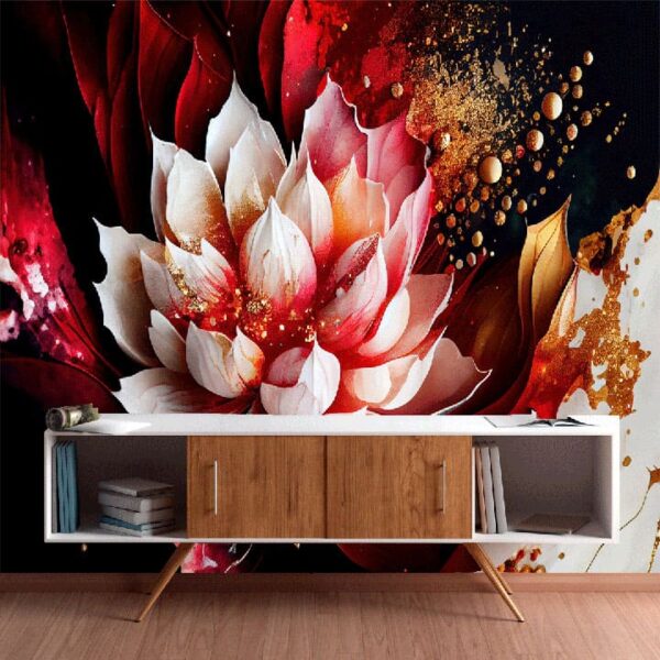 "Elegant Lotus Marble Texture Wallpaper"