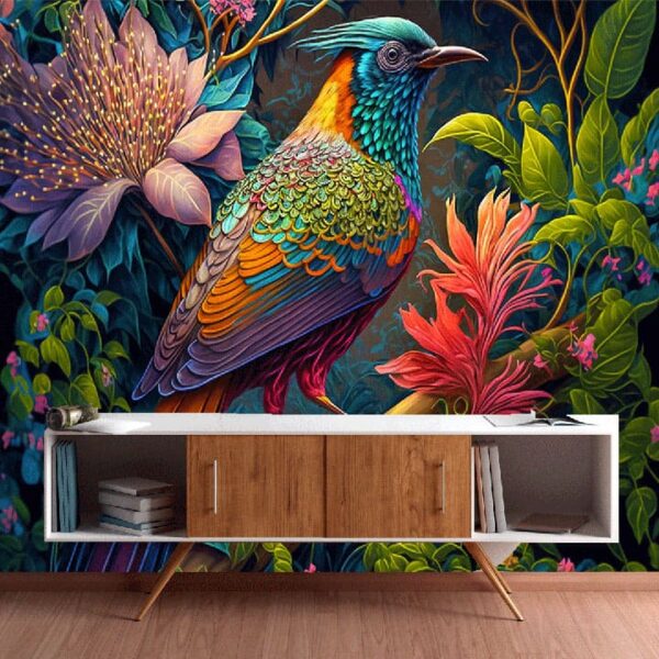 "Tropical Bird Fantasy Wallpaper"