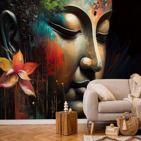 "Buddha Statue Oil Painting Wallpaper" - Image 6