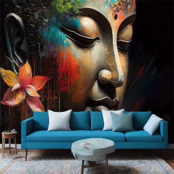 "Buddha Statue Oil Painting Wallpaper" - Image 2