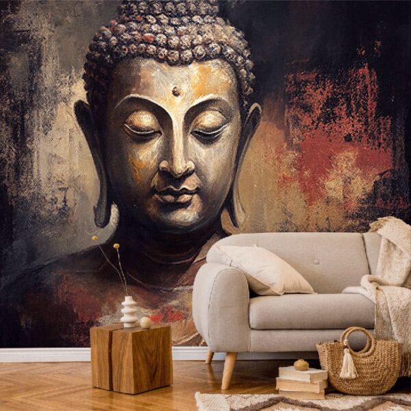 "Buddha Statue Oil Painting Wallpaper" - Image 2