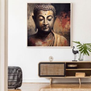 "Tranquil Buddha meditation painting for home interiors"