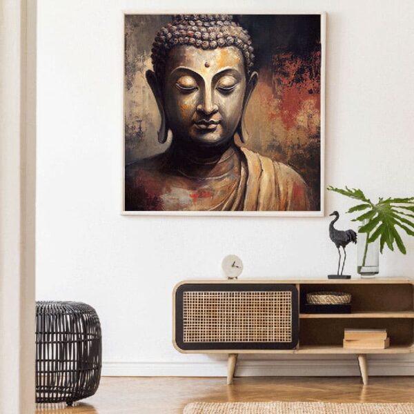 "Tranquil Buddha meditation painting for home interiors"