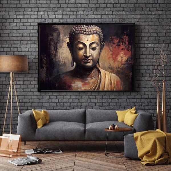 "Buddha meditation canvas art for tranquil decor"