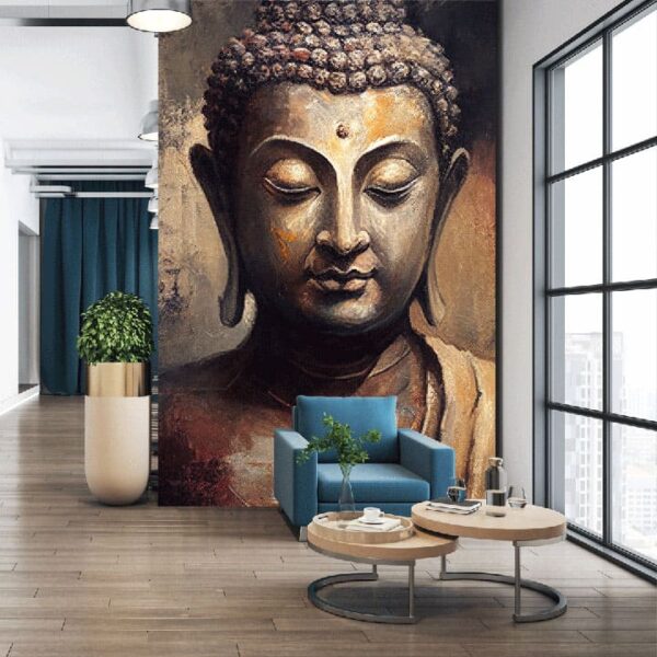 "Buddha Statue Oil Painting Wallpaper" - Image 5