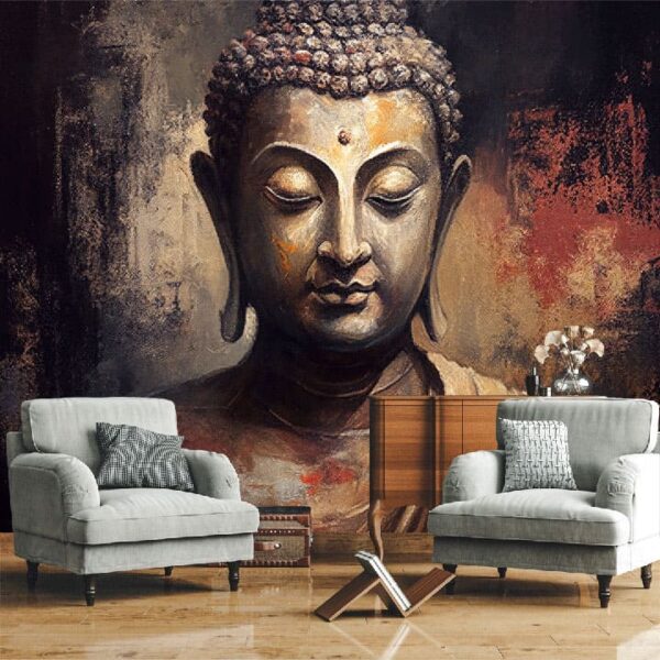 "Buddha Statue Oil Painting Wallpaper" - Image 4