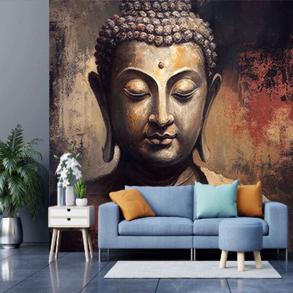 "Buddha Statue Oil Painting Wallpaper" - Image 3