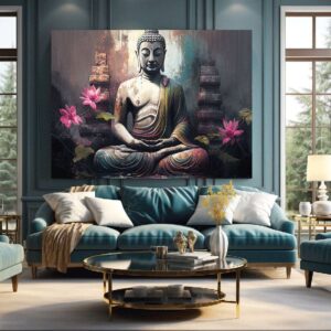 "Tranquil Buddha meditation painting for home interiors"