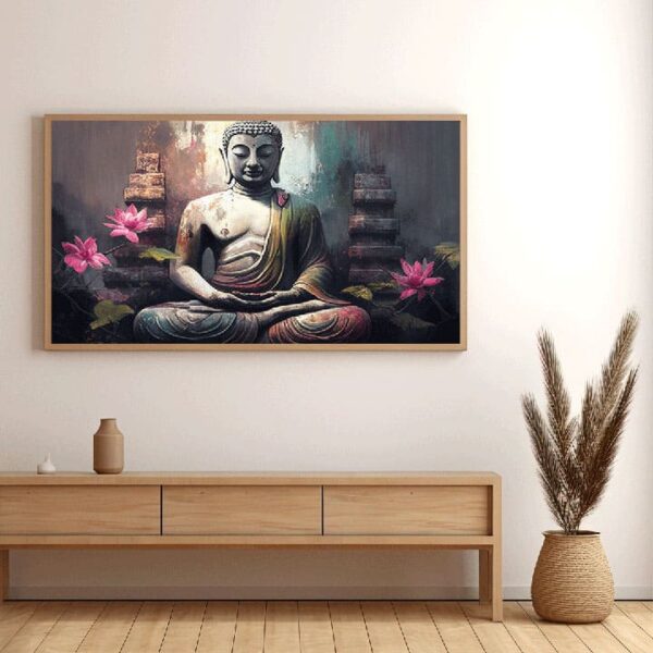 "Meditation Buddha Canvas Painting for Home Decor" - Image 7