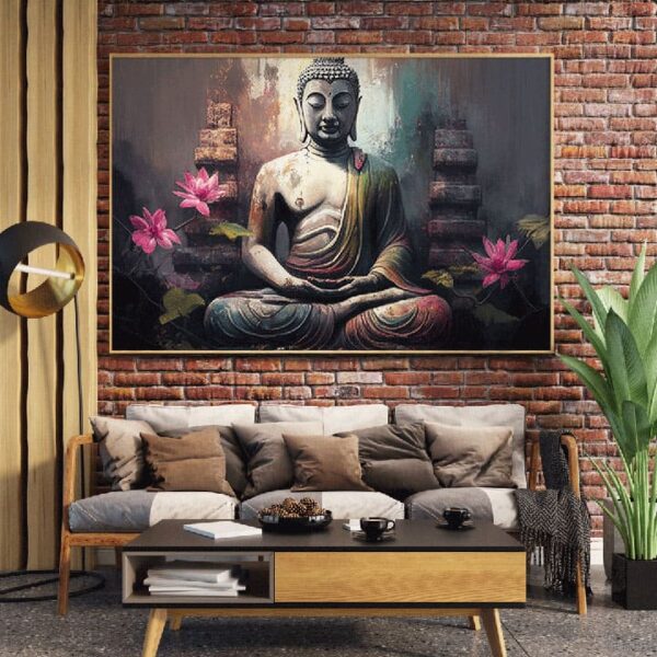 "Meditation Buddha Canvas Painting for Home Decor" - Image 6