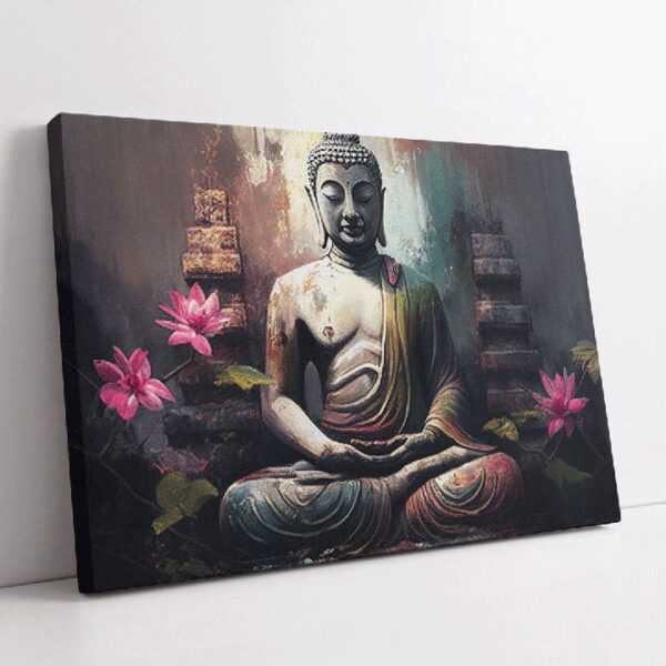 "Meditation Buddha Canvas Painting for Home Decor" - Image 2